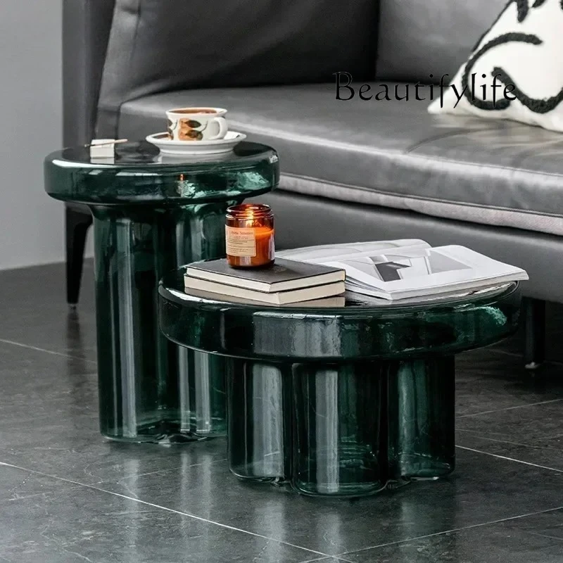

Glass coffee table round color Nordic creative living room simple coffee table hall design home furniture luxury coffee table