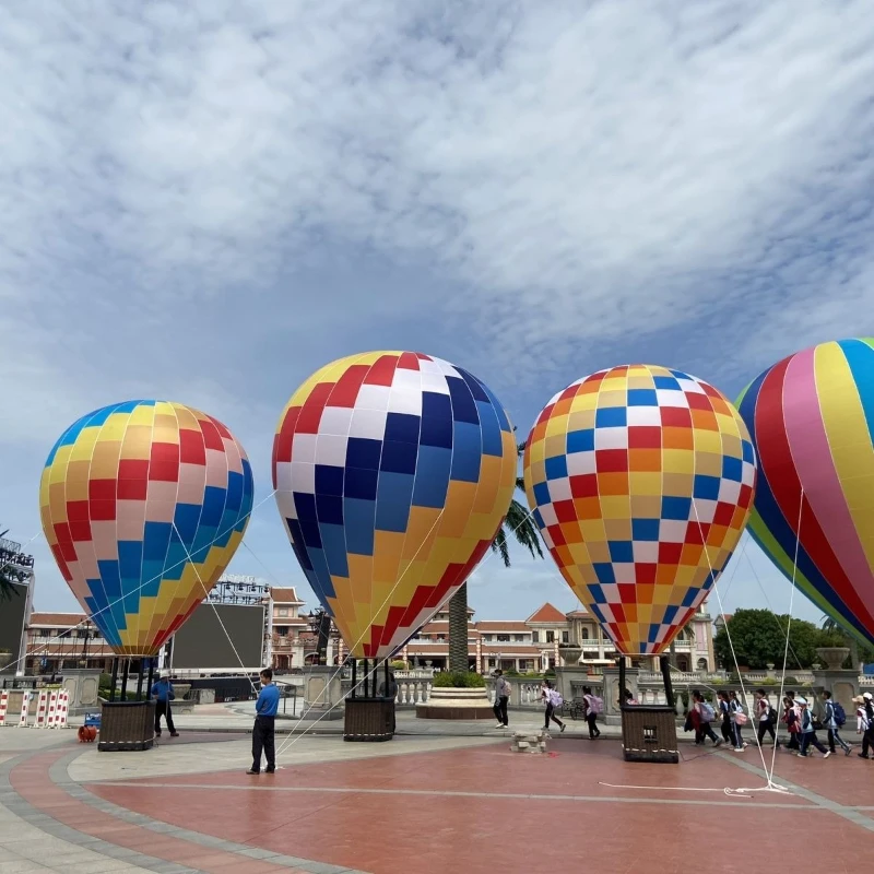 

10 meters exhibition simulation hot air balloon color shopping mall three-dimensional rainbow 3d outdoor colorful new