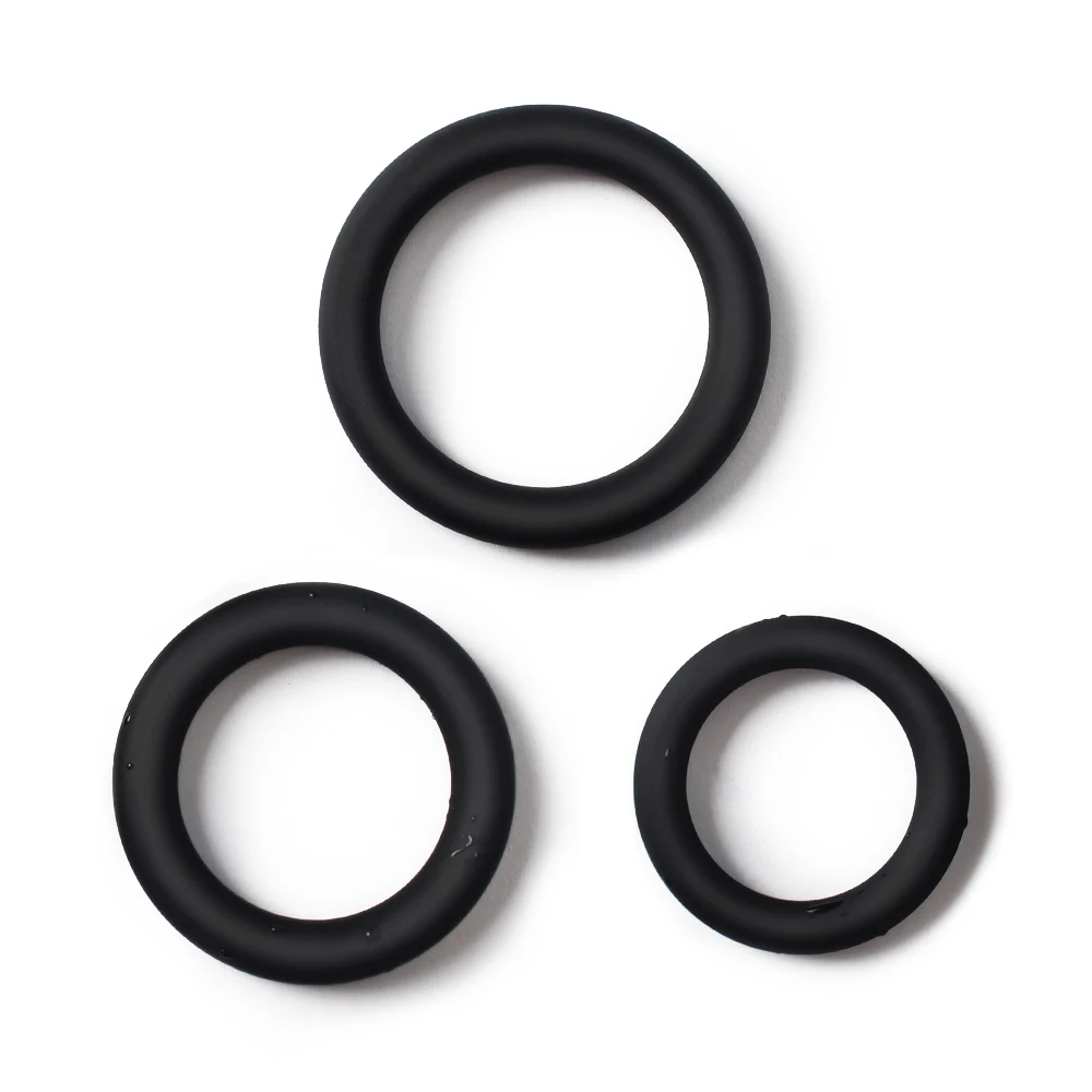Cock Rings 3PCS Flash in The Night Lock Durable Silicone Penis Ring Sex Toys for Men Male Delay Ejaculation Scrotum Lock Ring