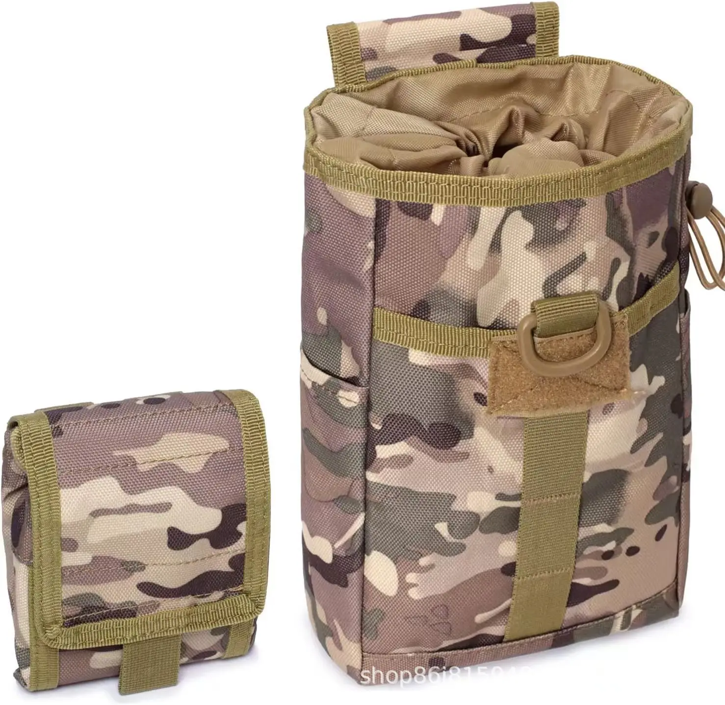 Molle Dump Pouch, Multifunctional Drawstring Magazine Pouch, Compact Folding Dump Pouch Waist Bag, Outdoor Sports bag for Outdoo