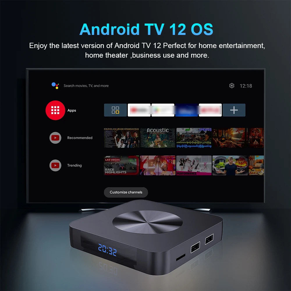 Velec TV Box Android 12  Allwinner H618 BT5.2 Dual WiFi BT Voice Remote Media Player Support 8K 4K Smart Set Top Box for Netflix