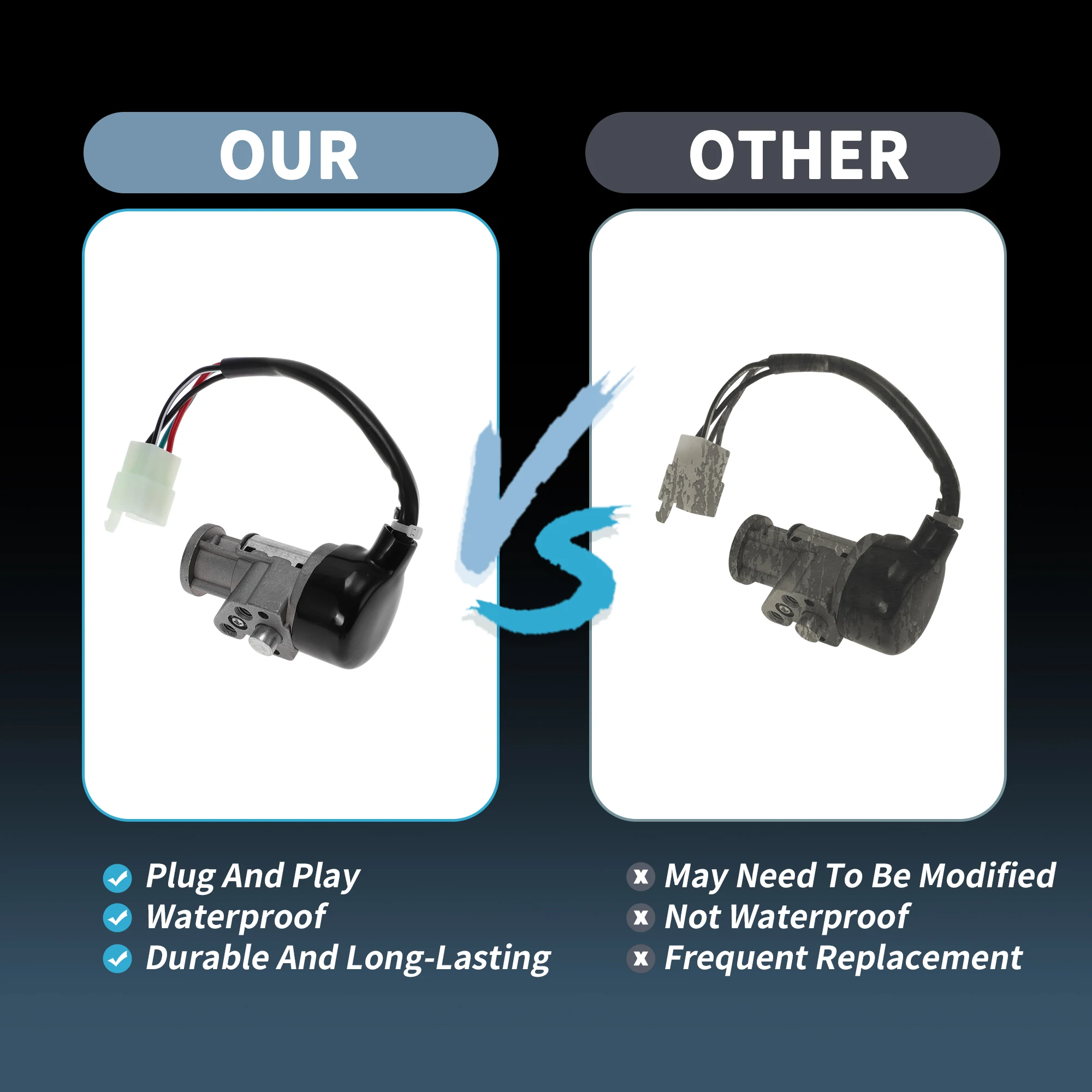 X Autohaux مفتاح إشعال التبديل No.35010KS4711 لهوندا CN250 اللولب 1986-2007 1 Set #5