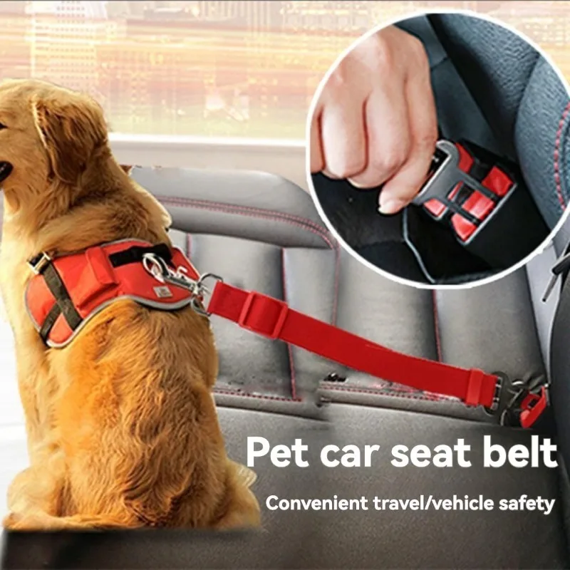 Adjustable Pet Dog Cat Safety Leash Car Vehicle Seat Belt Harness Seatbelt Universal Pet Safety Belt,Heavy Duty Nylon Seatbelts