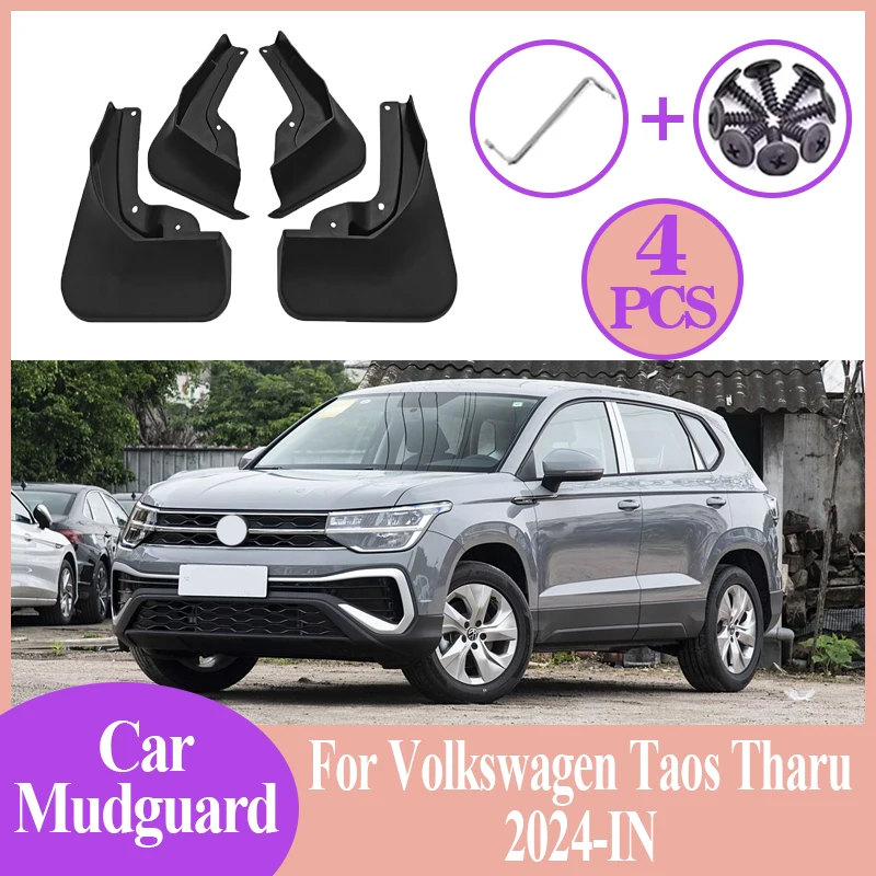 

Car Mudflaps 4Pcs Front Rear Fender Wheel Cover Guard Mudguard Splash Guard Accessories For Volkswagen VW Taos Tharu 2024-IN