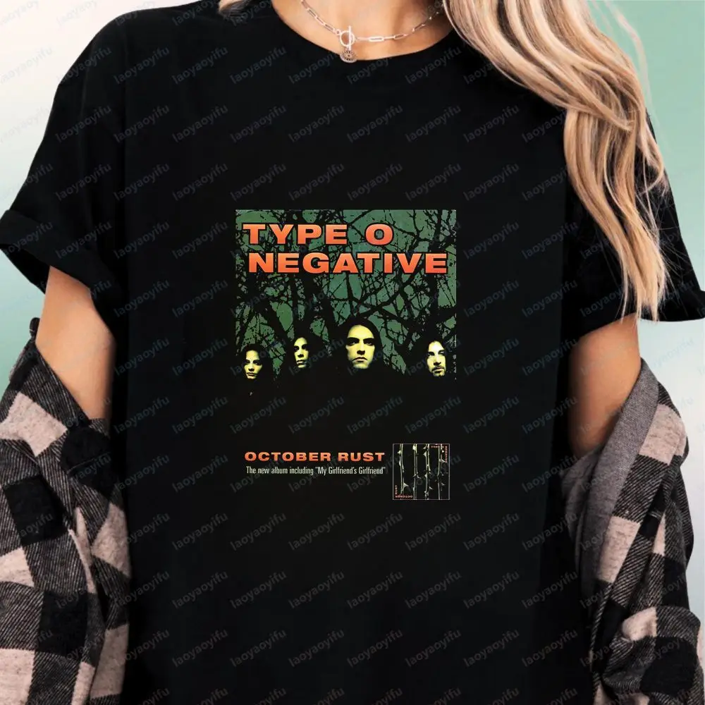 Retro Type O Negative Unique Style Trendy Short-sleeved Men's and Women's General-purpose Pattern Comfortable T-shirt