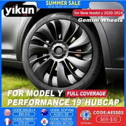 4 SZTUK Kołpak piasty samochodowej Zamienny kołpak koła 19-calowy kołpak samochodowy z pełną osłoną Akcesoria do Tesla Model Y 2023 2024