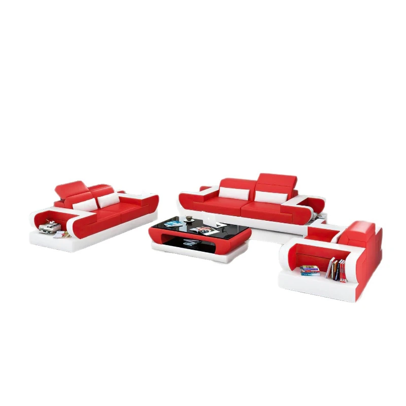 Creative leather sofa first layer cowhide modern light luxury minimalist living room sofa