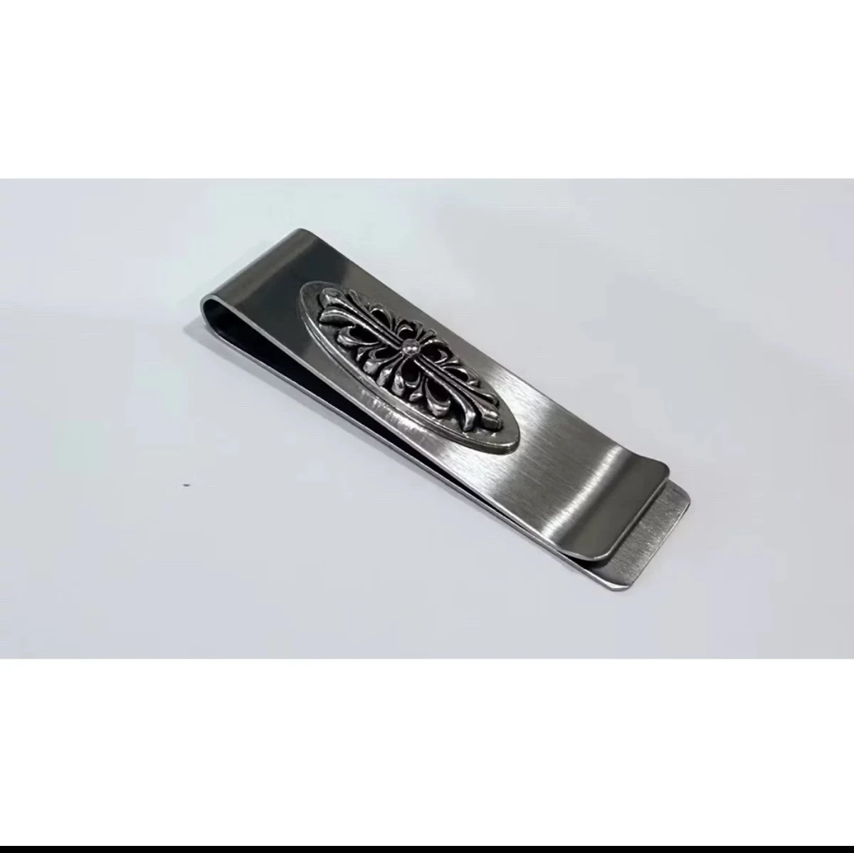 Fashionable Cross Tie Clip Women's Stylish Personality Small Decorative Design Stainless Steel Long Wallet for Students