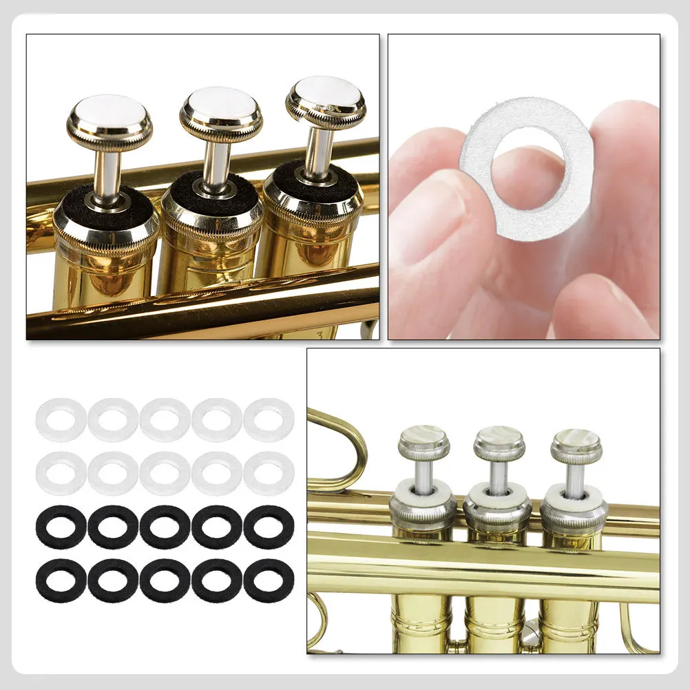 

20pcs Trumpet Key Pads Replacement Accessory Wind Music Instrument Fixing Gasket For Trombone Repair Instrument Key Pad Mat