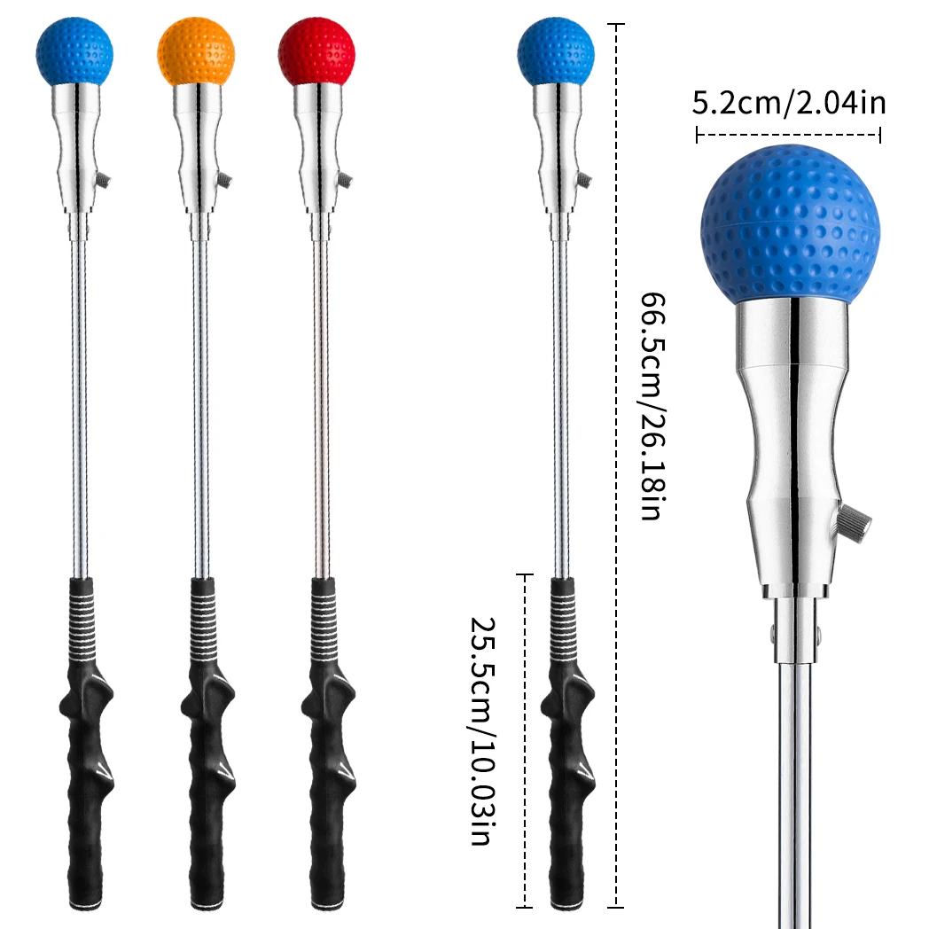 Caiton Portable Golf Swing Trainer, Multiple Colors, Adjustable Stainless Steel Knob for Strength, Sound Feedback, Hand Grip