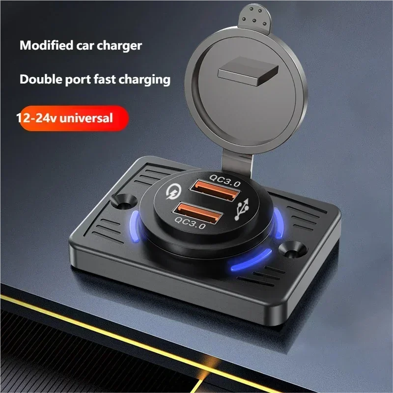 2-4 Ports USB Outlet QC 22.5W PD 30W Type-C Quick Charge & QC3.0 Panel Wall Mount Charger Adapter for Bus ATV Truck