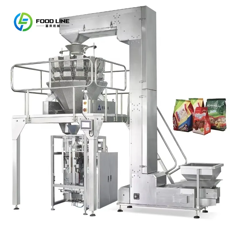 Customized Automatic Vertical Form Fill Seal Multi-head Granule Snacks Chips Nuts Packing Machine