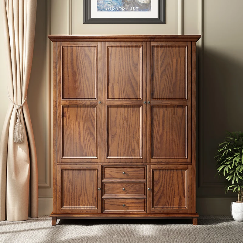 Ash wood American all solid wood three-door storage American rural brand