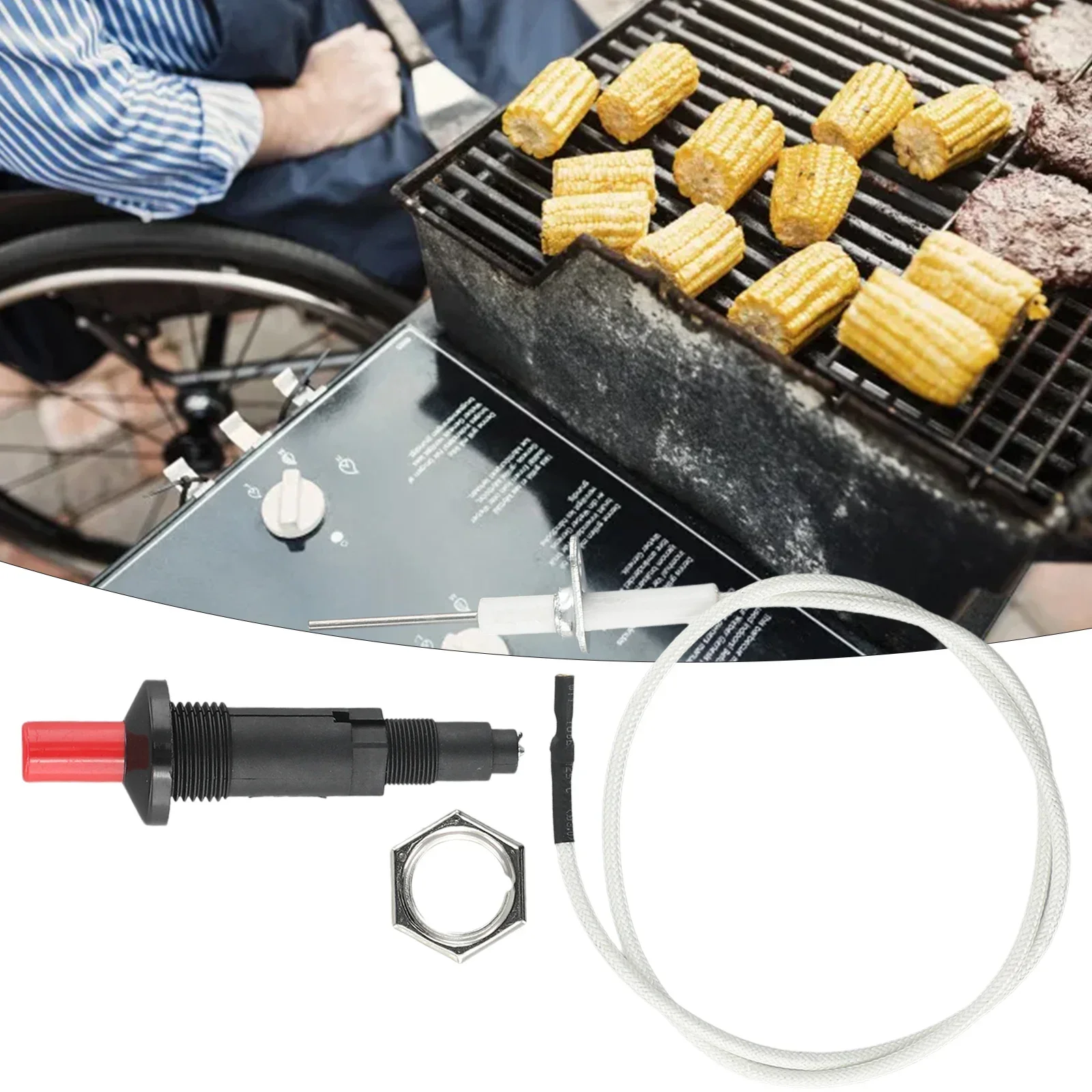 1 Set Grill Replacement Parts Push Button Gas Grill Piezo Ignition  Generator With Mount Oven Gas Heater Propane Grill Fireplace