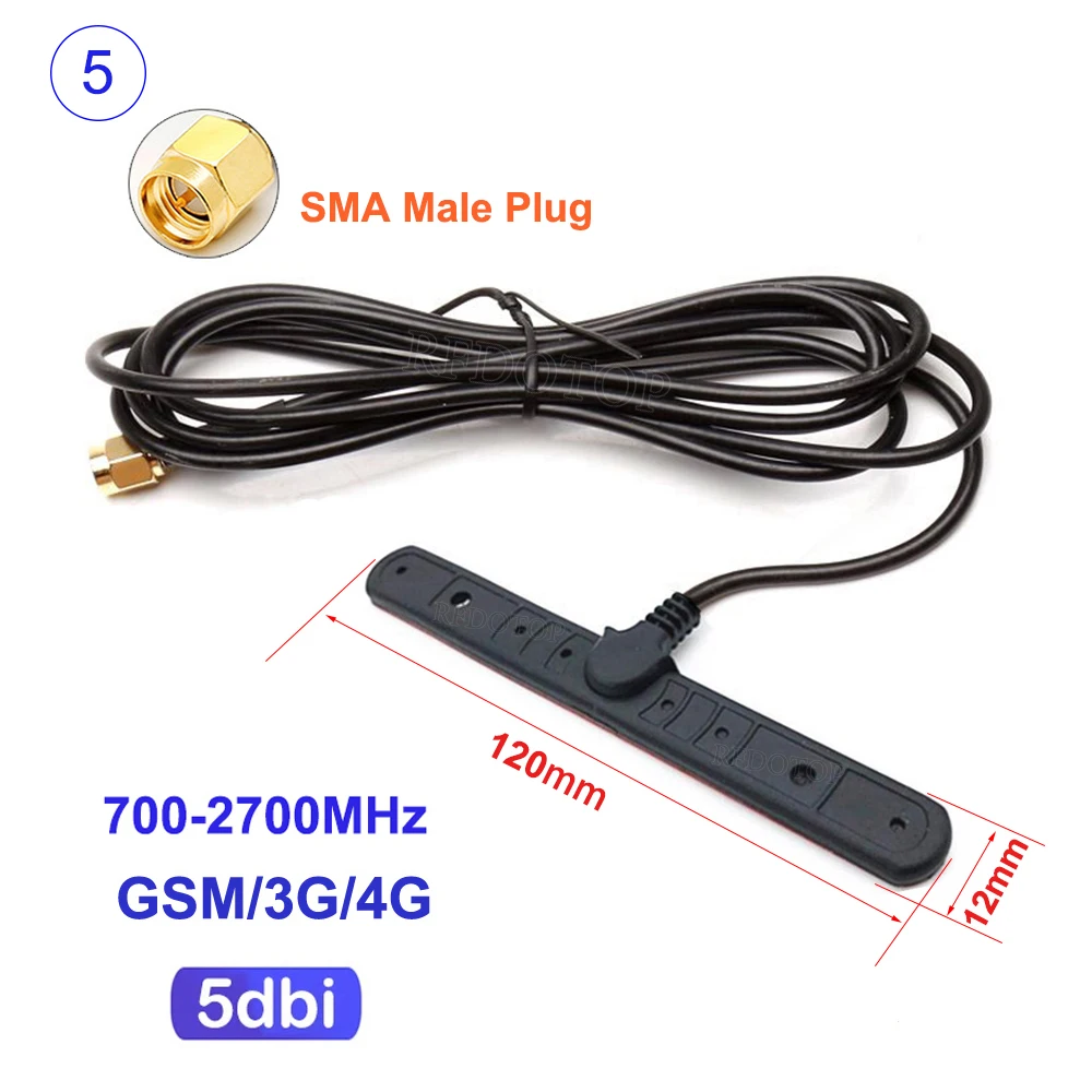 SMA Male Plug Straight/Right Angle Connector T Type GSM 3G 4G Antenna 700-2700MHz 5dbi Antenna Extension Cable for Modem Router