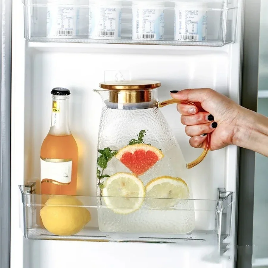 

Household Large Capacity Jarra Transparent Glass Handle Heat-resistant Water Jug Teapot Water Bottle 1500ml 1800ml Glass Pitch
