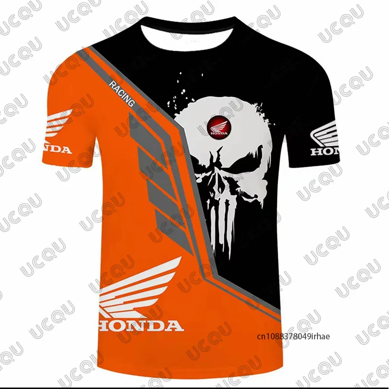 

Мужская футболка с принтом Honda Racing, летние быстросохнущие мотоциклетные футболки с короткими рукавами, дышащие повседневные спортивные топы унисекс