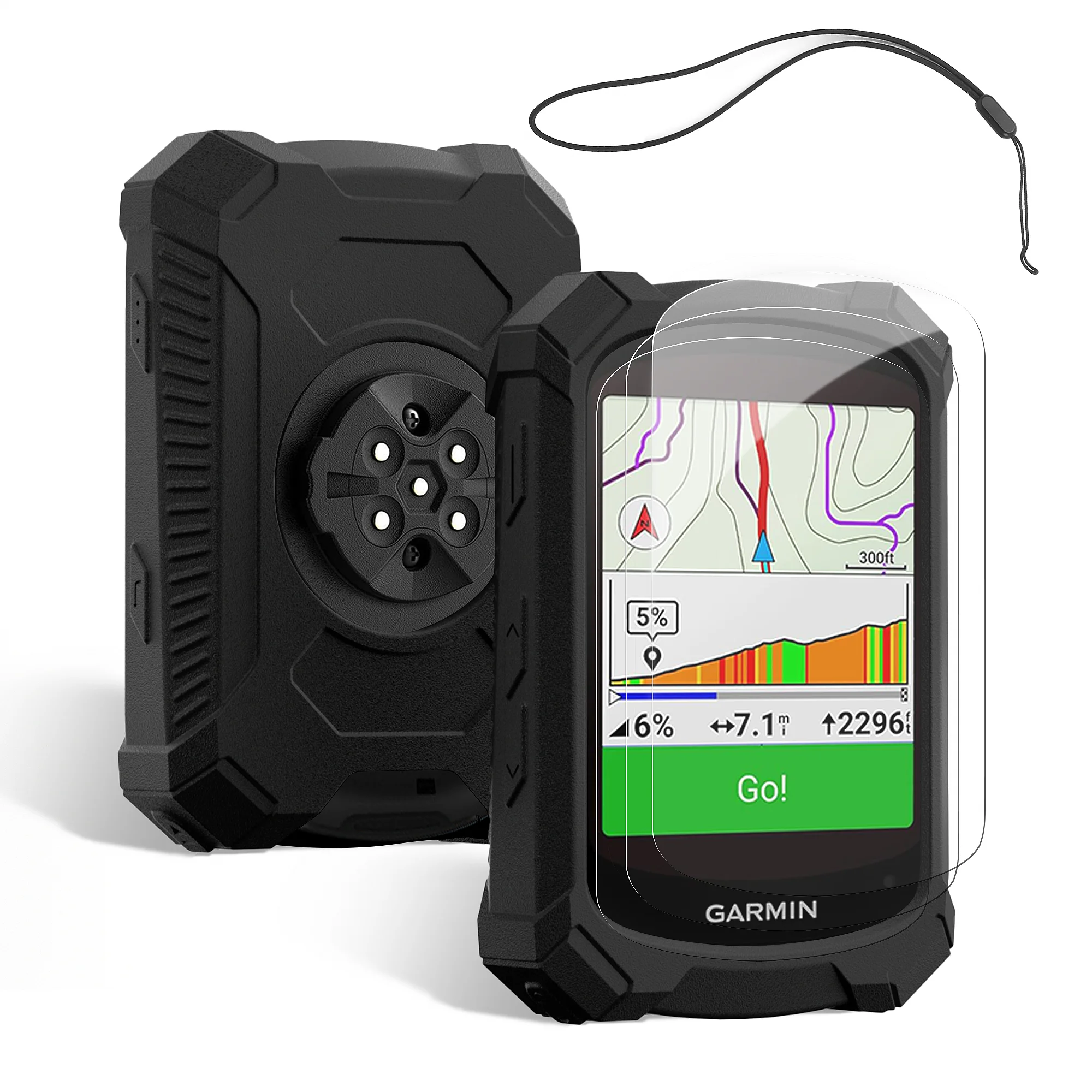 AliExpress NONE Shockproof Silicone Case for Garmin Edge 540 840 Solar GPS Cycling Computer Cover + 2 Pear Screen Protector + Lanyard Accessory