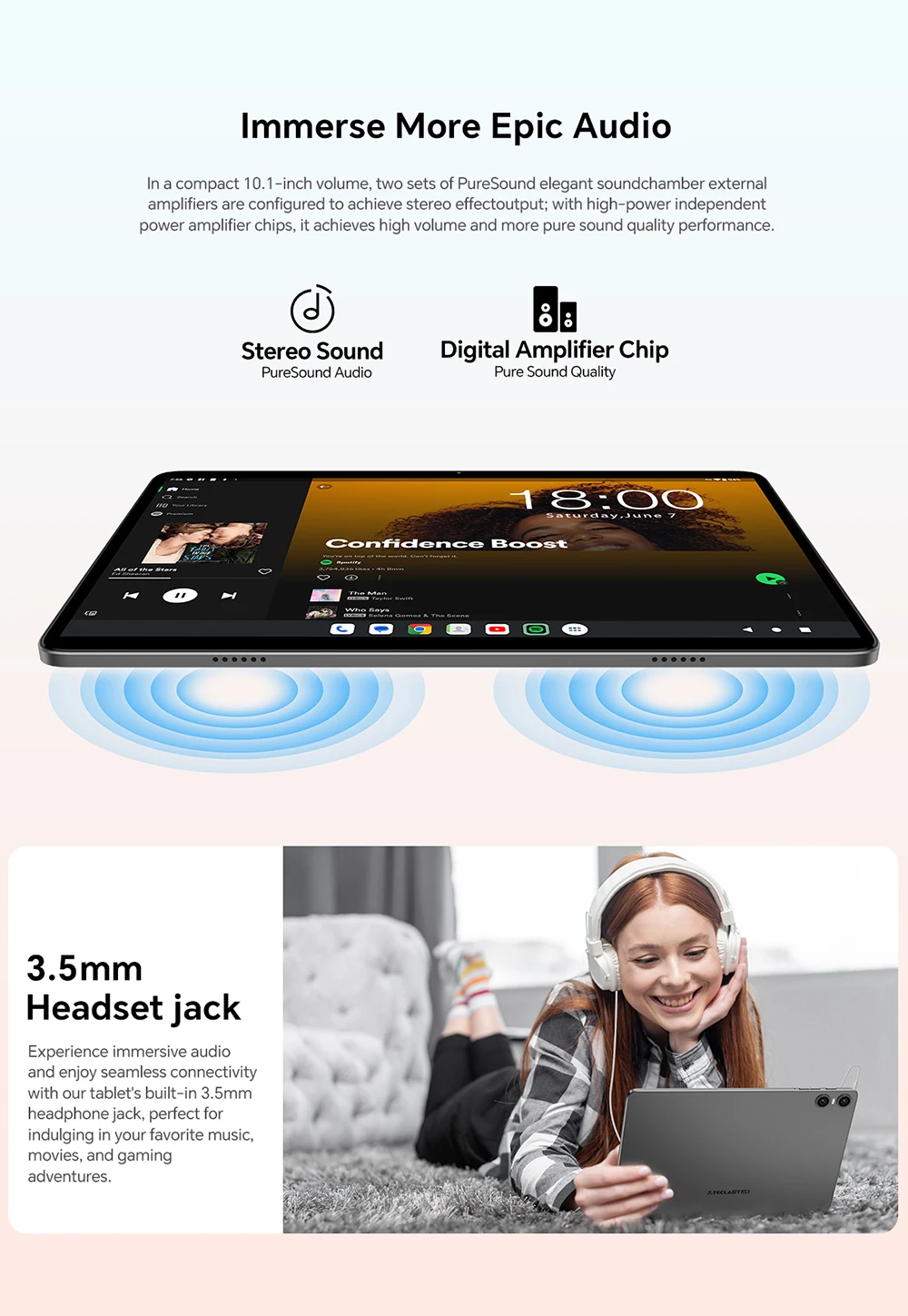 Teclast P30T 10,1" Tablet Android 16 Gemini AI 16GB RAM (3GB+13GB Erweiterbar) 128GB ROM Unisoc T7250 Octa-Core Gesichtsentsperrung Typ-C 3,5mm Kopfhörerbuchse – Detail 8