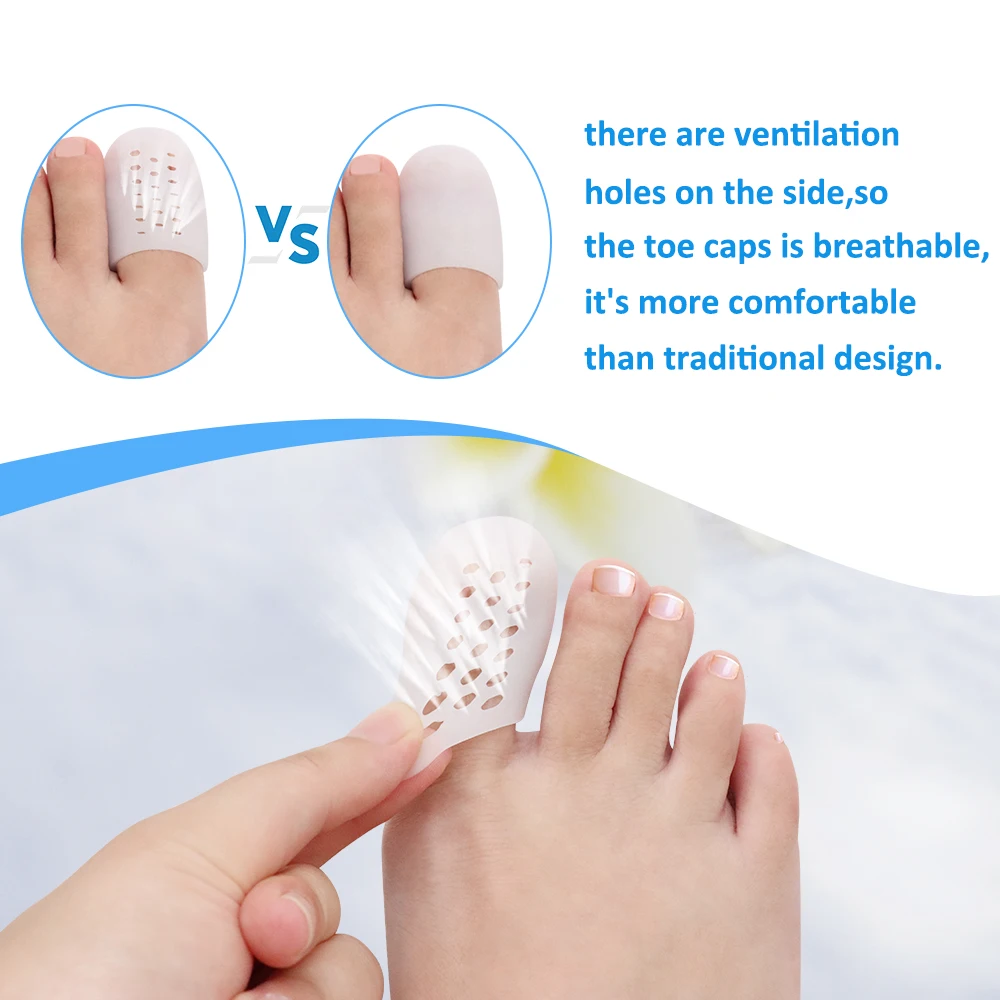 Pexmen 2/4/10Pcs Gel Big Toe Protectors Soft Toe Caps Toe Covers for Corns Blisters Calluses Blisters and Ingrown Toenails