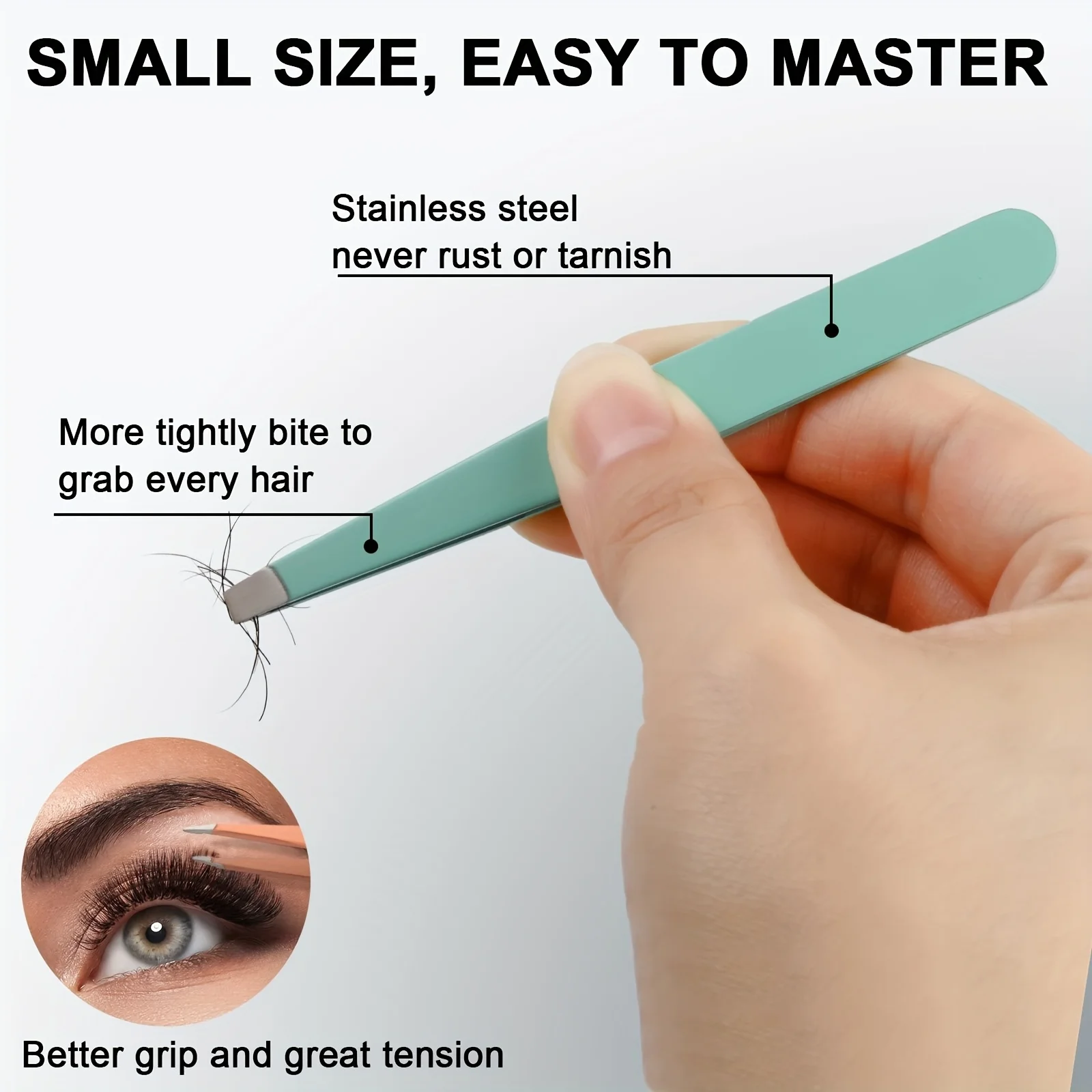 Conjunto de pinças de sobrancelha femininas, 6 peças, ferramentas de precisão de aço inoxidável com escova de cílios e tesoura curvada, kit de remoção de pelos faciais