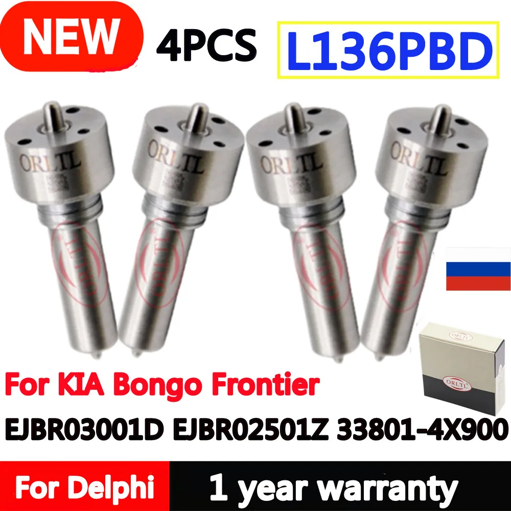 

4 шт. L136PBD инжектор EJBR03001D EJBR02501Z 33801-4X900 новая дизельная форсункаL 136 PRD L136PRD для KIA Bongo Frontier