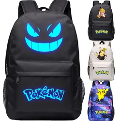 Kreskówka Anime Pokemon Go Gengar świecące torby szkolne piękne nowe wzory nastolatki Mochila plecak mody studenckiej