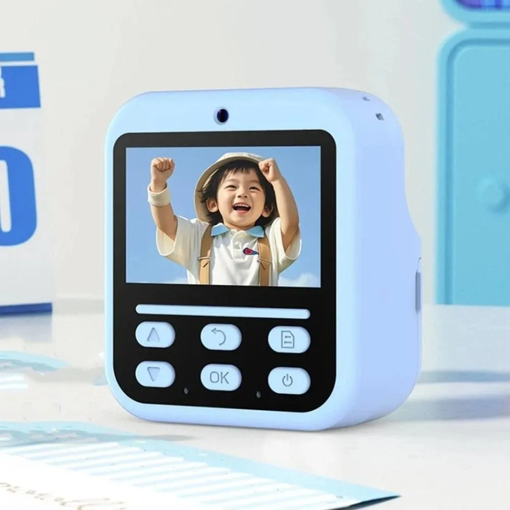 24 Inch HD Screen Thermal Print Camera with Print Paper Dual Lens Children Digital Camera One-click Printable