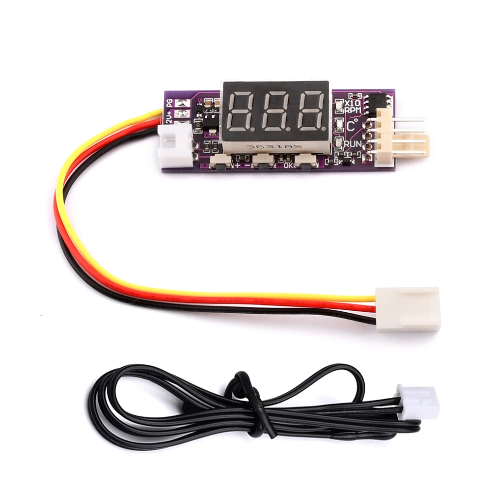 DC 12V 4 Wire PWM Fan Temperature Control Governor Temperature Speed Digital Display Support 3A Fan On/Off Control