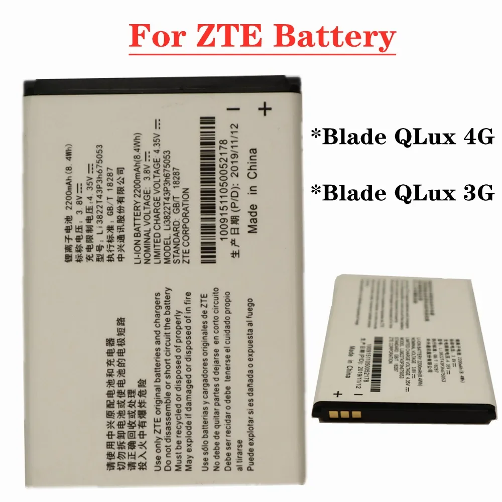 Li3822T43P3h675053 For ZTE Blade QLux 4G / Blade QLux 3G A430 Beeline Pro Mobile Phone Rechargeable Batteries 2200mAh