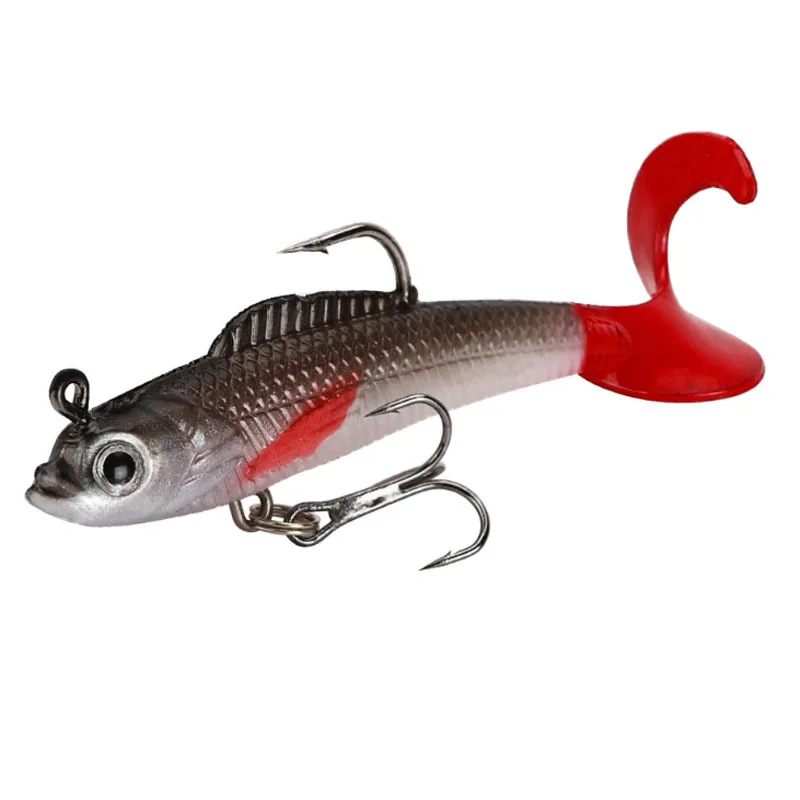 

1pcs Swim Tail Fishing Lures Jig Wobblers Soft Baits 85mm 8.5g Artificial Silicone Bait for Sea Bass Carp Spoon Fishing Tackle