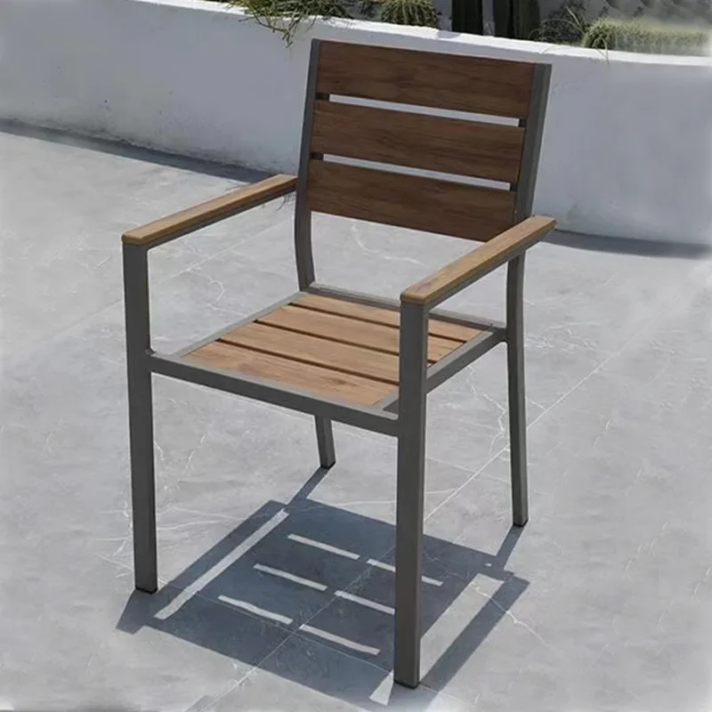 

Outdoor table, chair, courtyard combination, outdoor leisure anti-corrosion plastic wood long table, outdoor waterproof