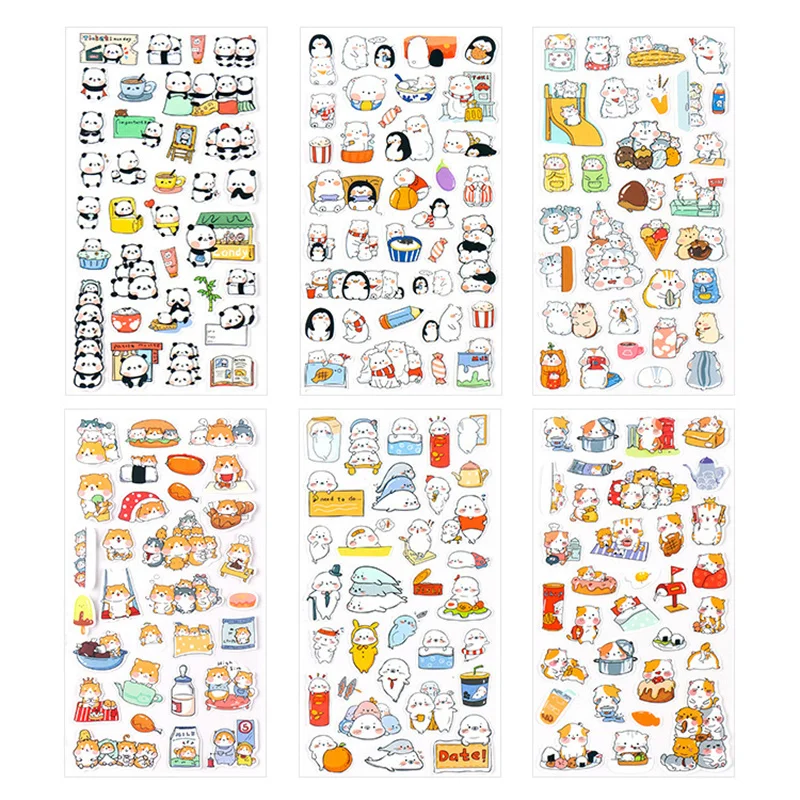 36pcs/lot Kawaii Penguin Panda Stickers Cute Scrapbooking DIY Diary Decorative Sealing Sticker Album Stick Label