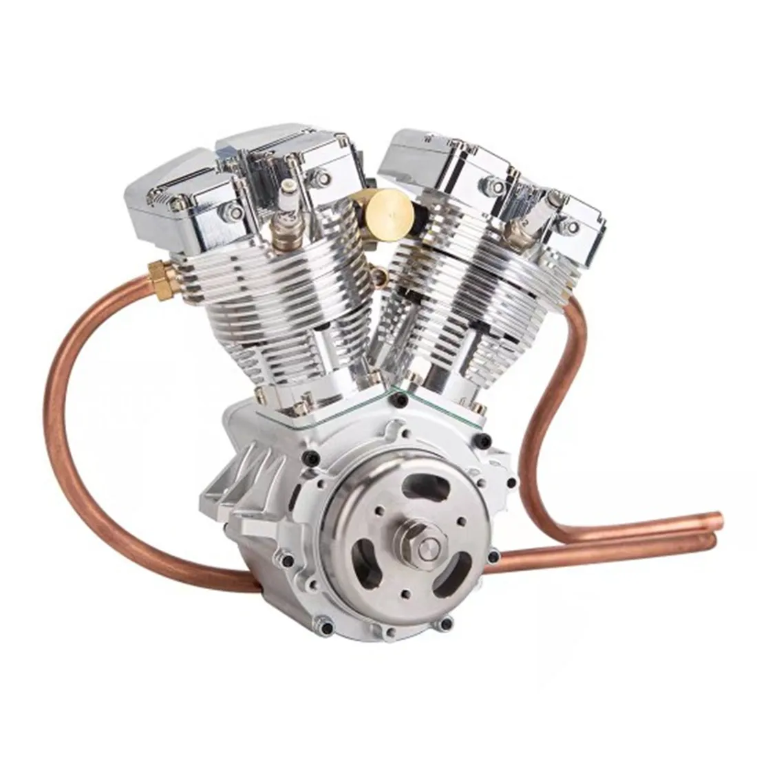 CISON V-Type Two-Cylinder V2 Gasoline Engine 15.7CC Shovel Head Motorcycle Internal Combustion Engine Model Toy