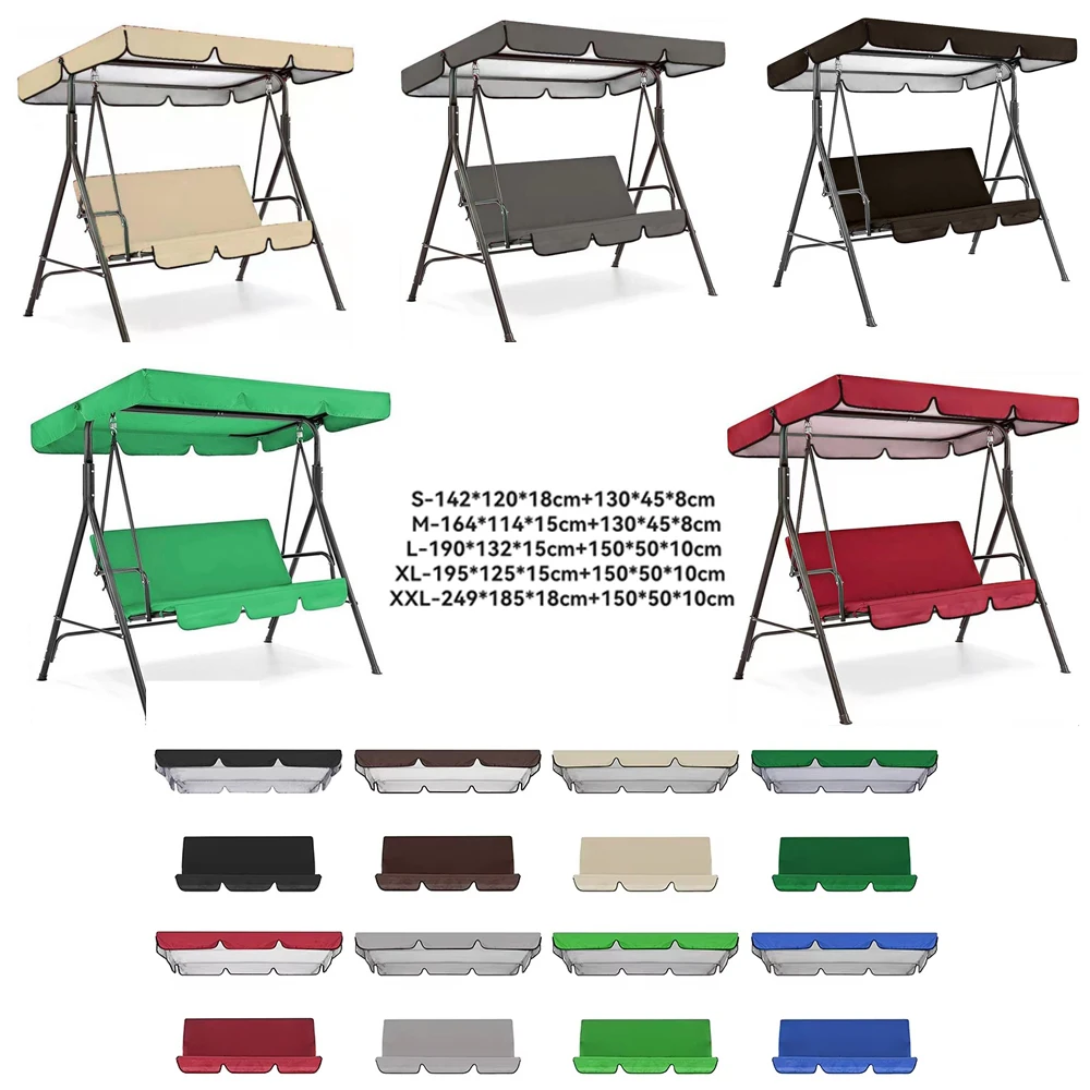 210D Kit Chair Cover Kit 2Pcs Swing Bench Equipment Replacement Sun Sun Shade 2Pcs/Set Swing Accessories Waterproof