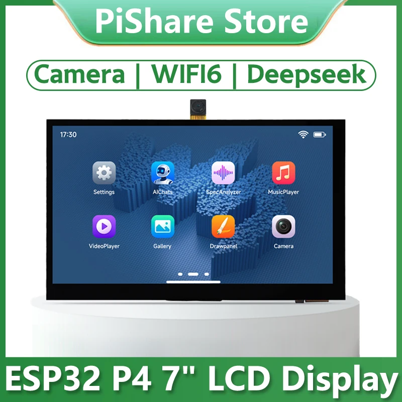 

Макетная плата ESP32 P4 7-дюймовый ЖК-дисплей 1024 × 600 7-дюймовый сенсорный экран ESP32-C6 WiFi6 AI Deepseek