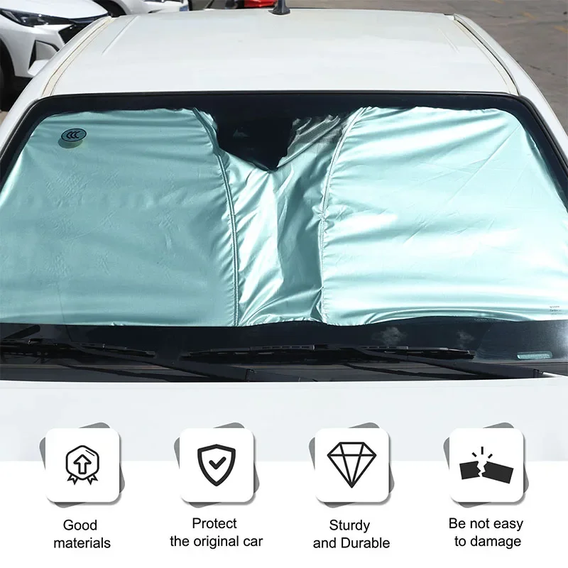 For Nissan Frontier 2022+ silver tape car styling front windshield anti-UV sunshade car interior protection accessories 1Pcs