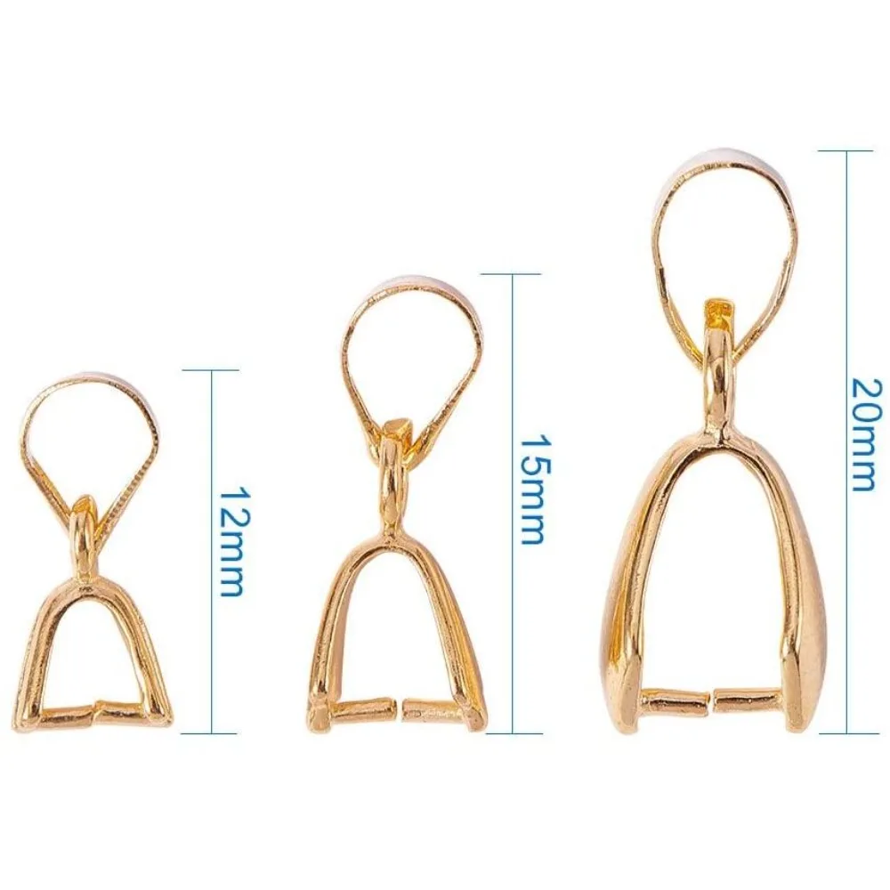 Pinch Clip 120 Pieces 6 Styles Pinch Clip Bail Clasp Dangle Charm Bead Pendant Connector Findings for Jewelry Necklace DIY Craft