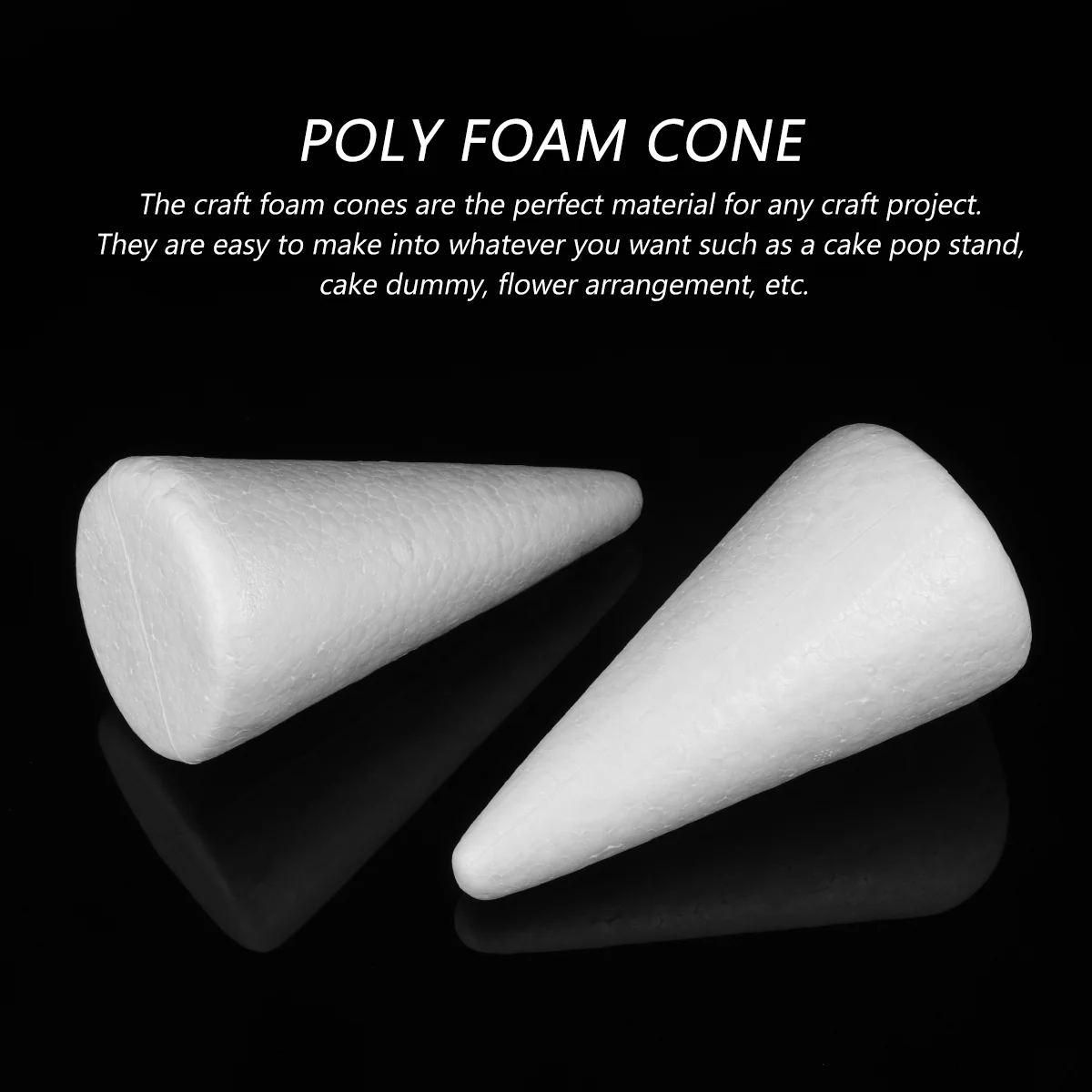 Amosfun 12pcs 15cm White Solid DIY Cone Children Handmade Craft Cone Accessories for Home Craft Christmas