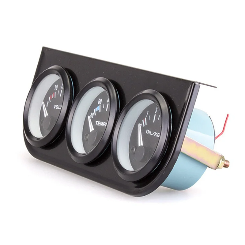 

Three-In-One Car Instrument Triple Meter 2 Inches 52MM Water Temperature Oil Pressure Voltage With Sensor