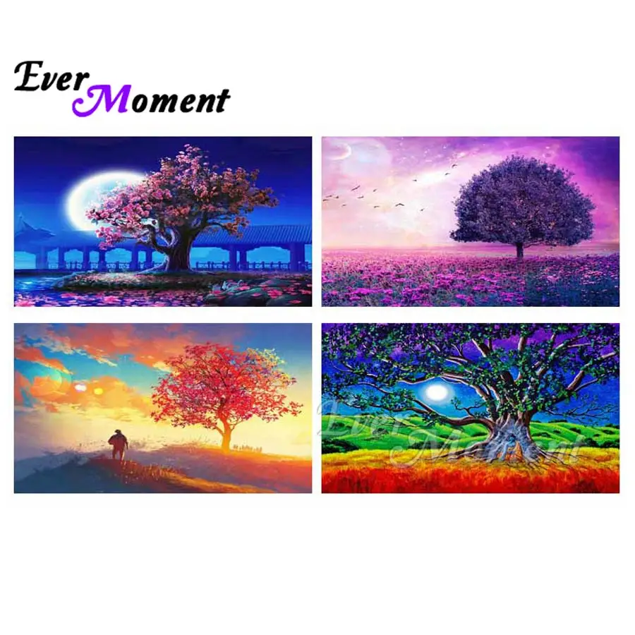 

Ever Moment полная квадратная дрель Алмазная вышивка Декор для дома Алмазная картина Дерево Пейзаж 5D DIY Картина Мозаика S2F1145