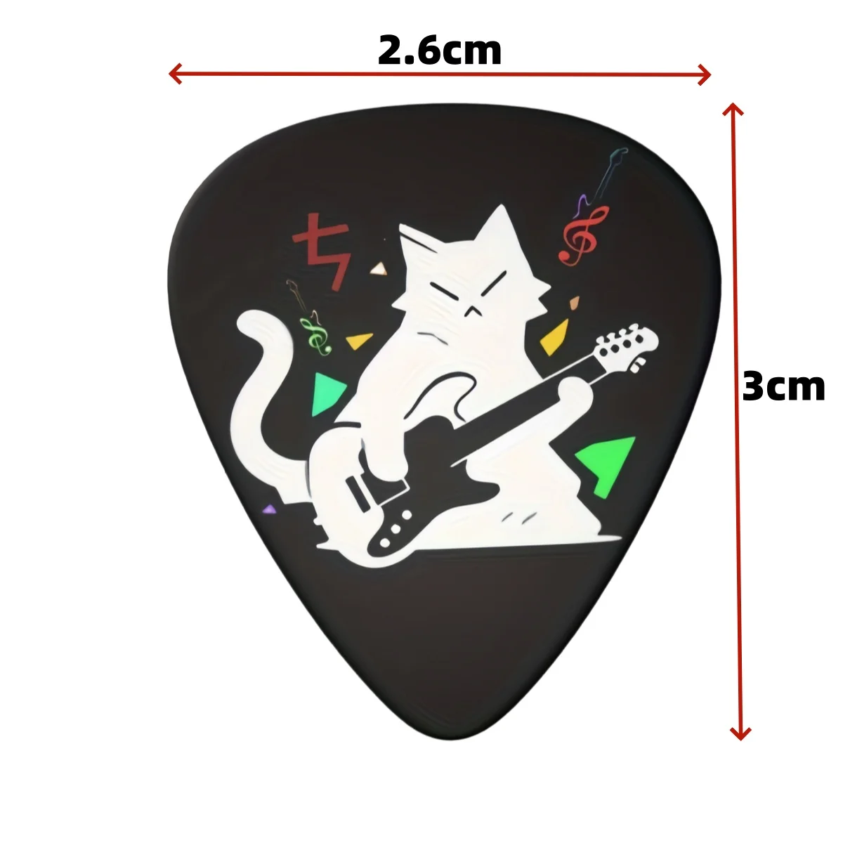 6 قطع من أعواد الجيتار الأصلية من Miwayer مطبوعة على الوجهين، مع حافظة سلسلة مفاتيح/هدية فريدة لمحبي الجهير والكهرباء والموسيقى