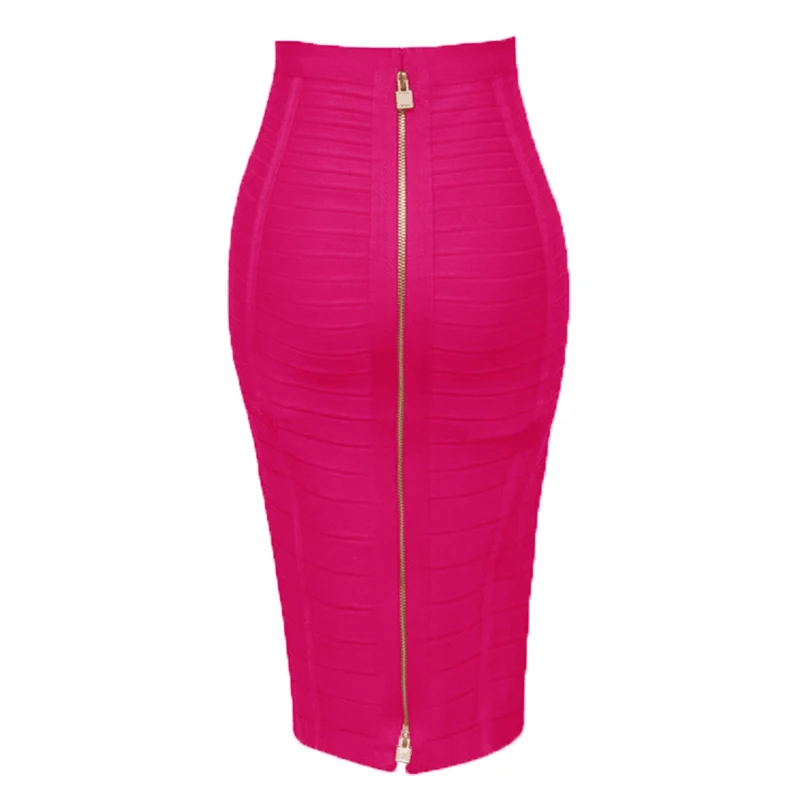 Women Summer Fashion Sexy Black Red Beige White Bandage Skirt 2026 Knitted Elastic Sweet Candy Color Pencil Skirt