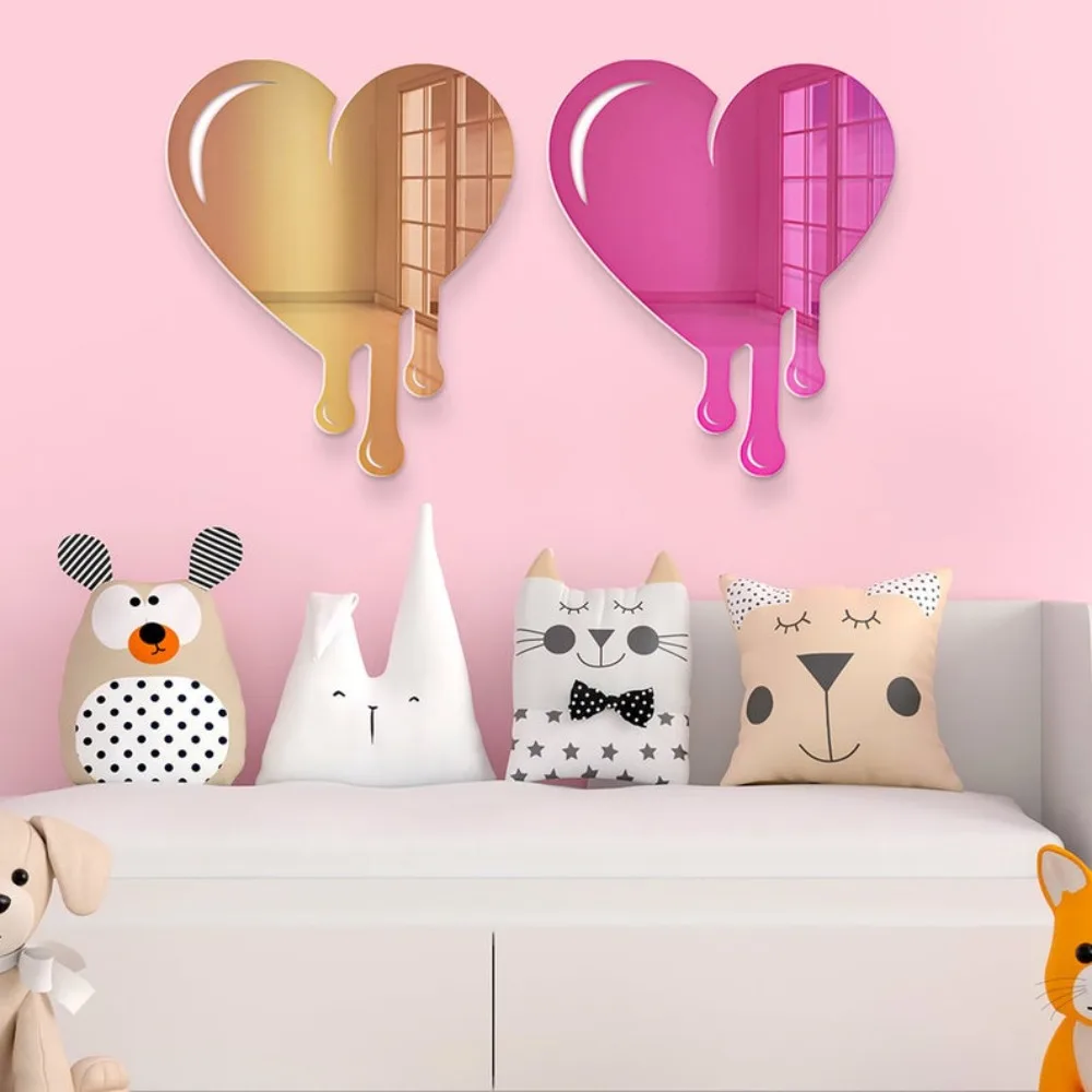 Melting Heart Acrylic Art Mirror Wall Decor Dripping Heart Decor Heart Wall Sign Cool Dorm Teenager Wall Art Love Art Sign