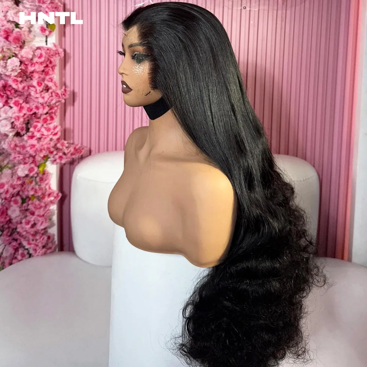 500 High Density 13x6 HD Lace Front Wig 100% Human Hair Natural Black Loose Bouncy Curly Lace Frontal Wig Ready to Wear Glueless