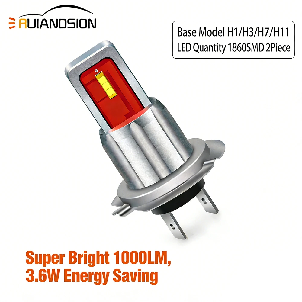 H1 H3 H7 H11 LED Headlight Bulb DC 10-30V Waterproof  6000K White 1000LM Super Bright DRL Fog Light For Car Motorcycle Truck 2Pc