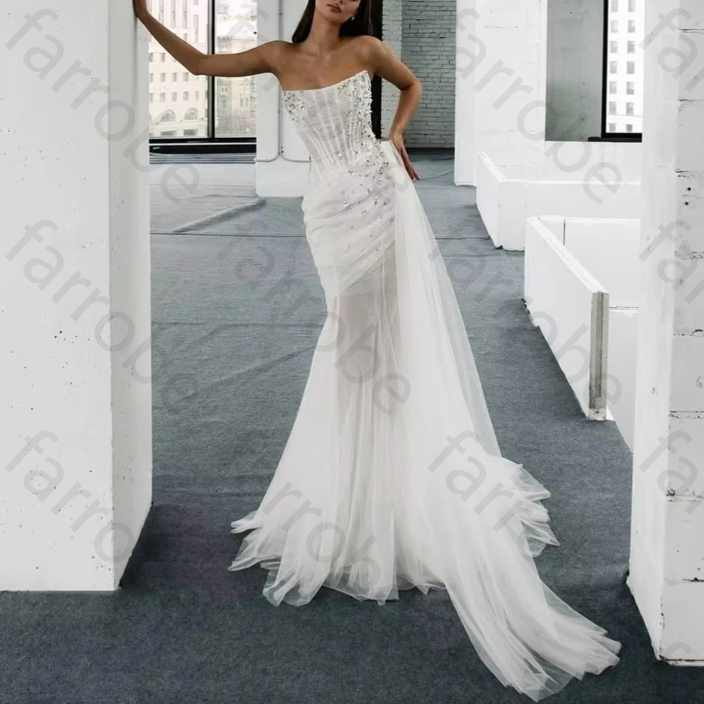 

Customized Sexy Off Shoulder Sleeveless Wedding Dresses Evening Dresses Floor-Length Bridal Dress High Quality Prom Party Gowns
