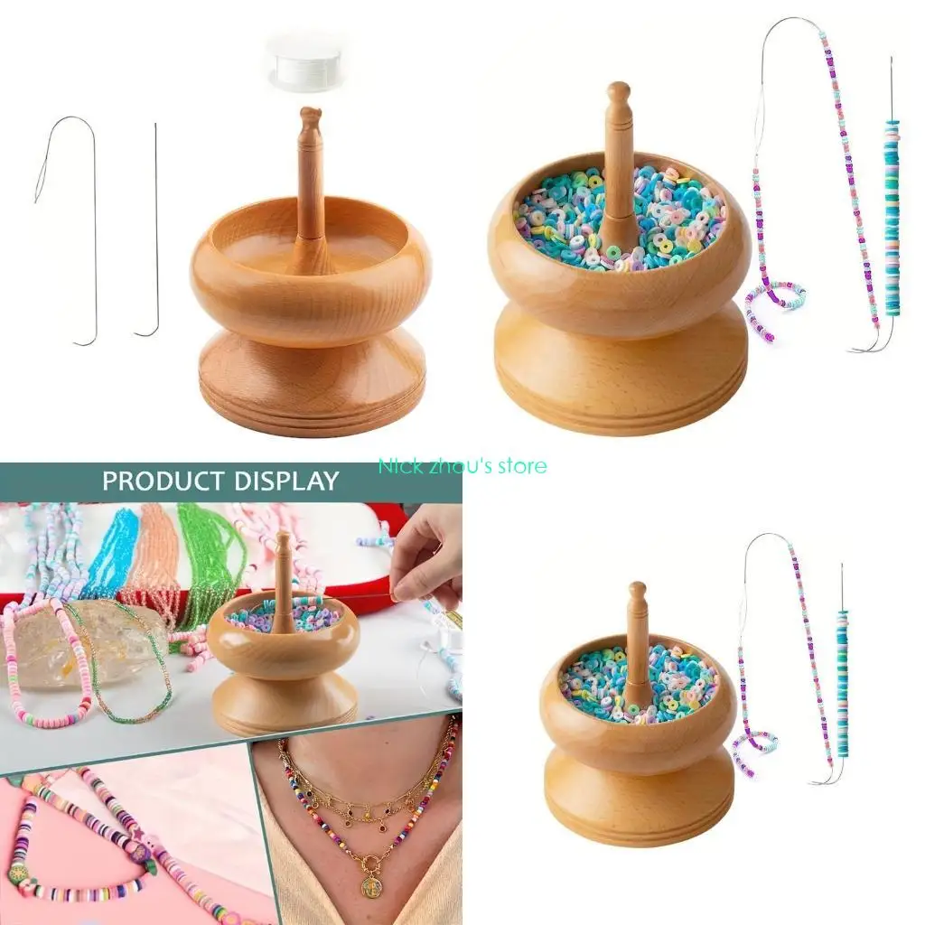 

E15E Bead Spinner Set Jewelry Making Tool Large Bowl Bead Spinner Spin Beading Bowl DIY Jewelry Accessaries for Necklace