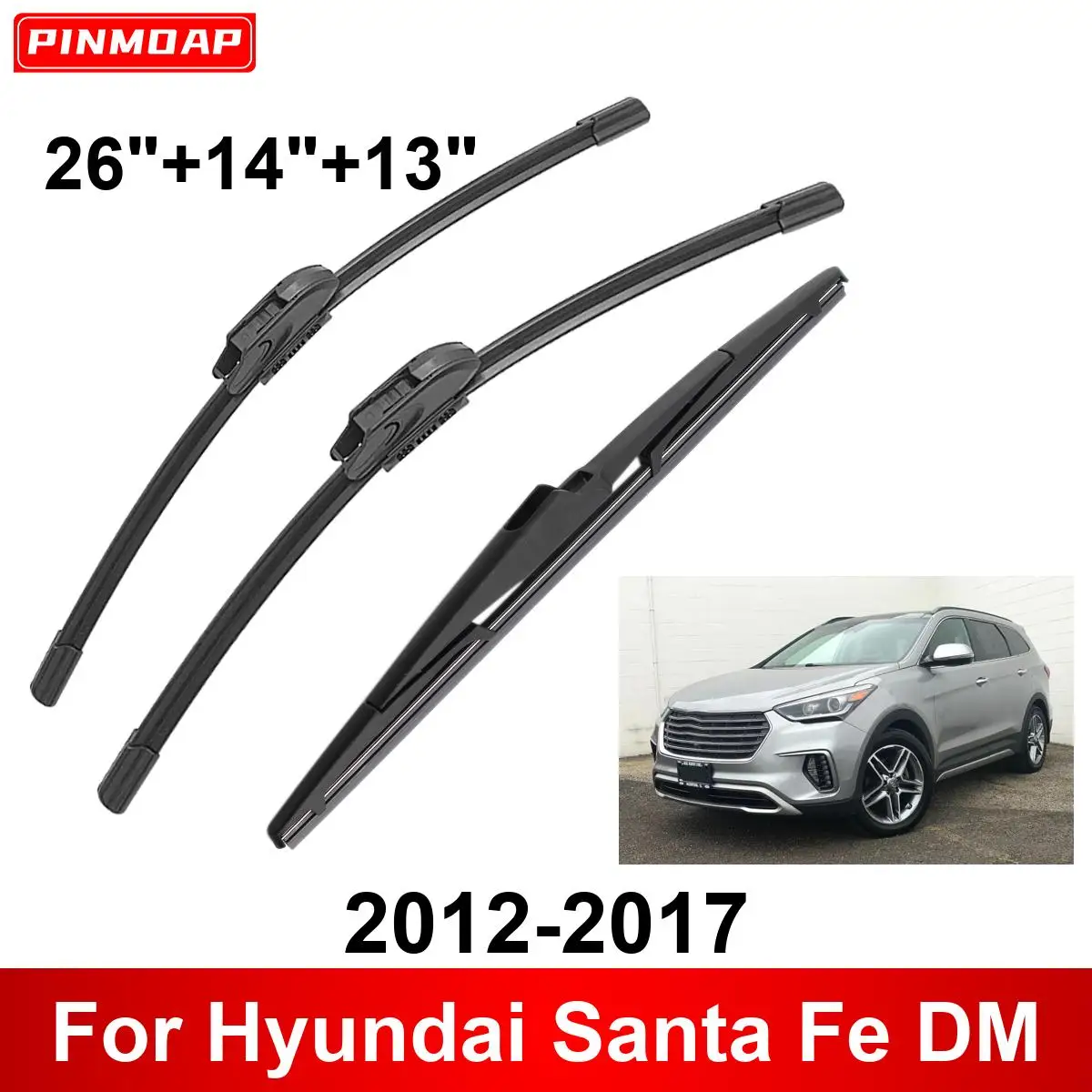 1/2/3/4/6PCS Car Wiper For Hyundai Santa Fe DM 2012-2017 Front Rear Wiper Blades Brushes Auto Accessories 2012 2013 2014 2015