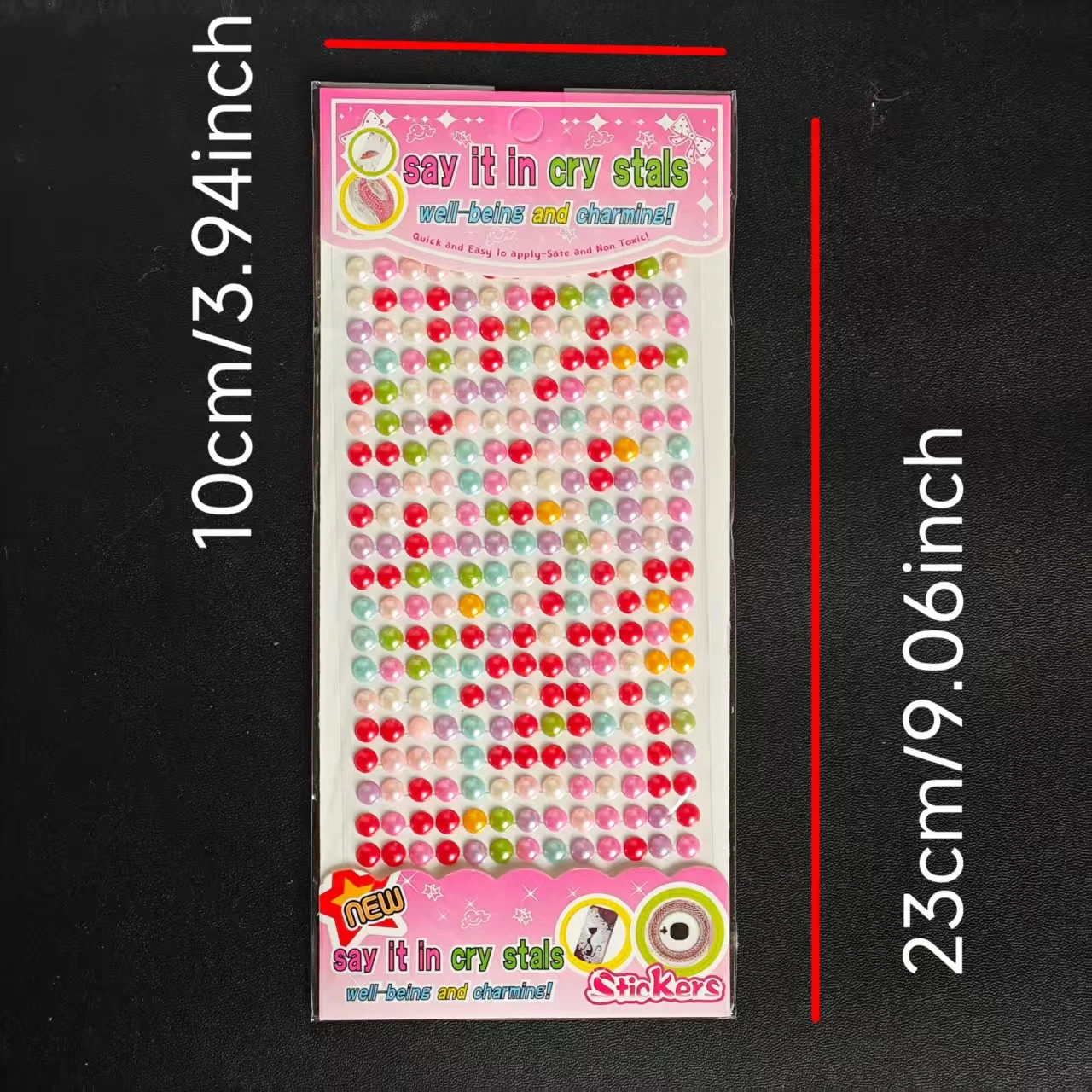 38 Colorful Heart-Shaped Diamond 3D Stickers for Children's Crafts, Face Decoration, Stationery, and Doll Decoration